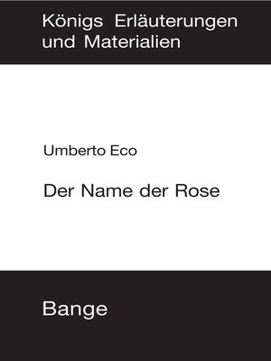 cover image of Der Name der Rose. Textanalyse und Interpretation